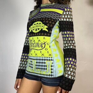Euro Y2K Star Patterned multicolor knit sweater from Jeans by Christian Lacroix